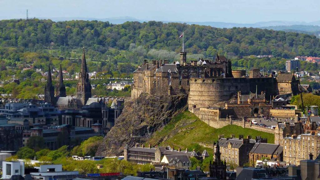 Edinburgh Castle and St Mary's Cathedral.